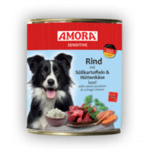Amora Sensitive Hund Rind/Süßkartoffel+Hüttenkäse, konzerv kutyáknak, 400 g