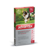 Advantix spot-on kutyáknak, 10-25 kg-ig, 4 x 2,5 ml kullancsok bolhák és lepkeszúnyogok ellen