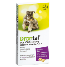 Drontal® Plus 150/144/50mg ízesített féreghajtó tabletta 6db