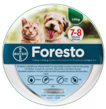 Foresto 38 cm nyakörv kistestű kutyák és macskák részére 8 kg alatt,  kullancsok és bolhák ellen.