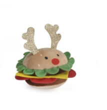 Sípoló karácsonyi hamburger plüss játék kutyáknak – 13cm