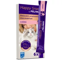 Happy Snack by FELIWAY, krémes, relaxáló jutalomfalat macskáknak, lazac 6 db