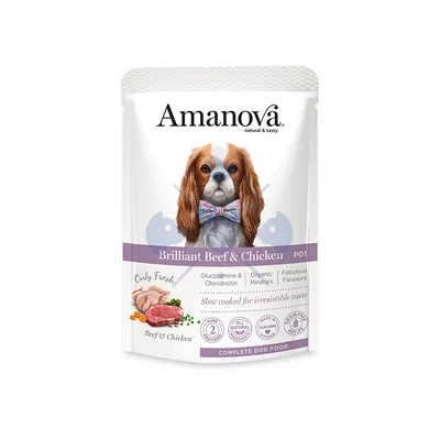 AmaNova Dog GF Pouch Adult Brilliant Beef & Chicken P01 100 g