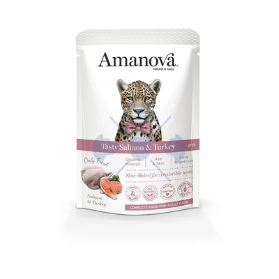 AmaNova Cat GF Pouch P11 Adult Salmon & Turkey 85g