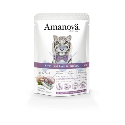 AmaNova Cat GF Pouch P12 Sterilised Fish & Turkey 85g