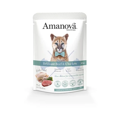 AmaNova Cat GF Pouch P14 Brilliant Beef & Chicken 85g