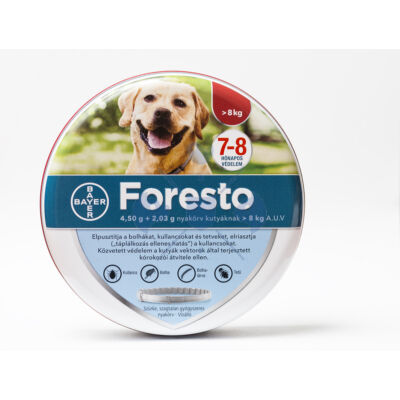 Foresto 70 cm nyakörv, 8 kg feletti testtömegű kutyák részére, kullancsok és bolhák ellen