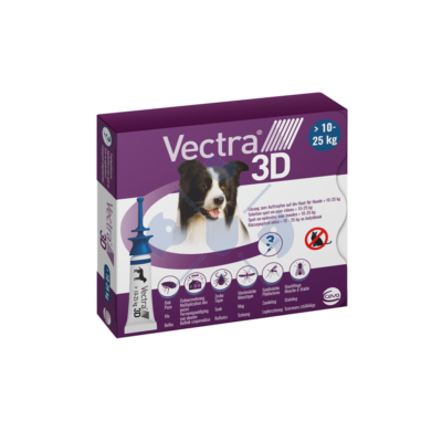 Vectra 3 D M (10-25 kg) rácsepegtethető oldat  kutyák részére,  1 doboz / 3 pipetta