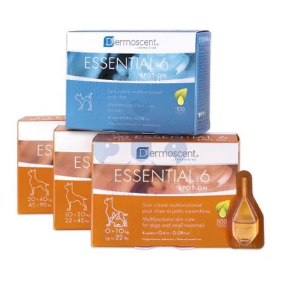 DERMOSCENT ESSENTIAL 6 M bőrápoló spot-on kutyák részére, 4X