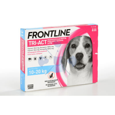 Frontline TRI-ACT spot -on oldat M-es 10-20  kg-os kutyák részére 3 x 2 ml