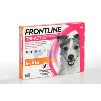 Frontline TRI-ACT spot -on oldat S-es 5-10  kg-os kutyák részére 3 x 1 ml