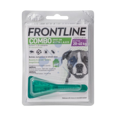Frontline Combo Spot-On Kutyáknak 1 pipetta,  20-40 ttkg-ig, L -es  méret