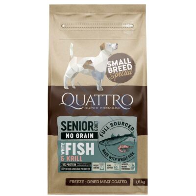 QUATTRO Dog Small Breed Senior/White fish& krill 7 kg