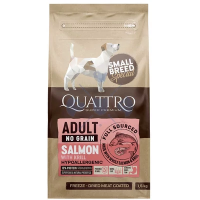 QUATTRO Dog Small Breed Adult lazac és krill 7kg