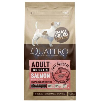 QUATTRO Dog Small Breed Adult SALMON & Krill 7 kg