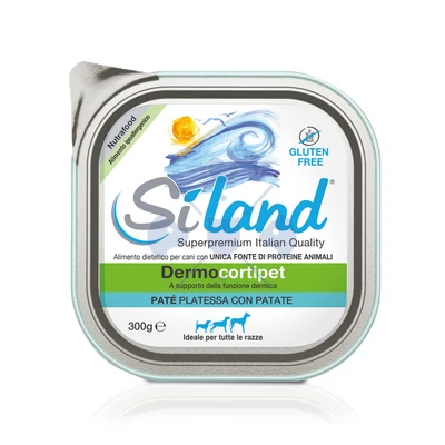 SILAND Dermocortipet  Hipoallergén MONOPROTEIN  tengeri hal és burgonya alutálcás 300g