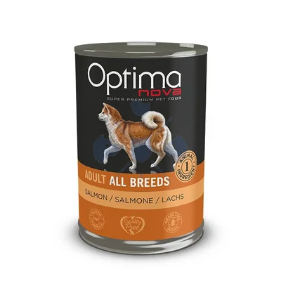Visán Optimanova Dog Adult Salmon and Potato konzerv 400g