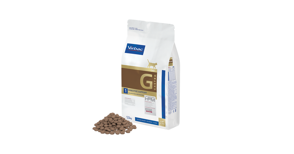 Virbac HPM Diet Cat Digestive Support G 1,5kg Hipoallergén eledelek