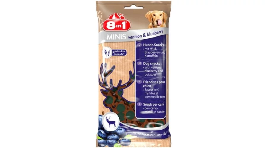 8in1 Minis Venison & Blueberry jutalomfalat 100g