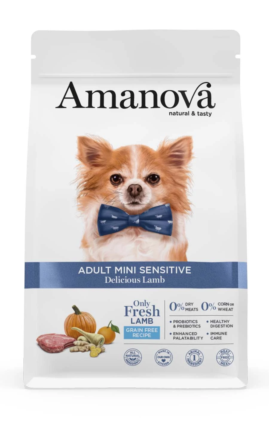 AmaNova Dog Adult Mini Sensitive Lamb & Pumpkin 2kg