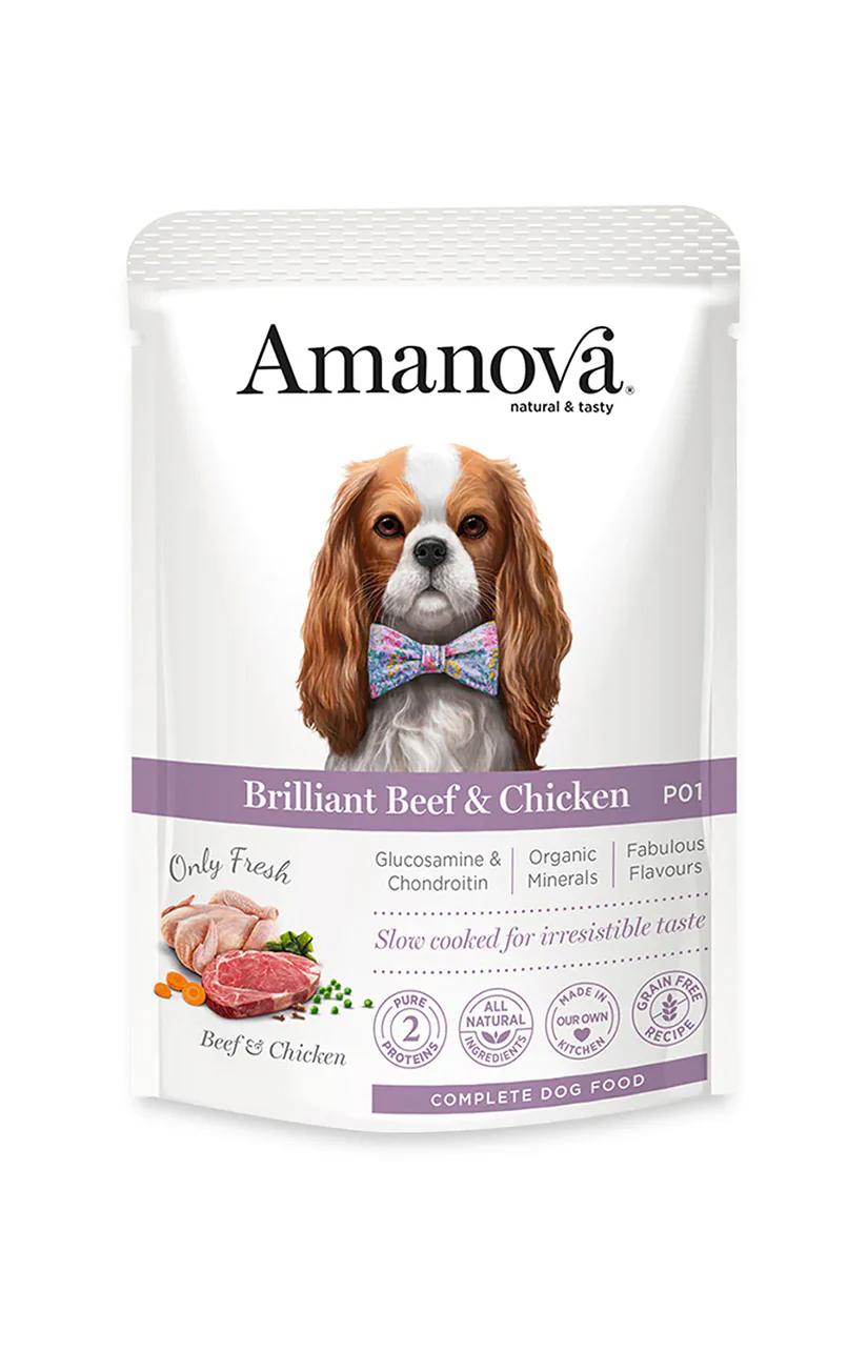 AmaNova Dog GF Pouch Adult Brilliant Beef & Chicken P01 100 g