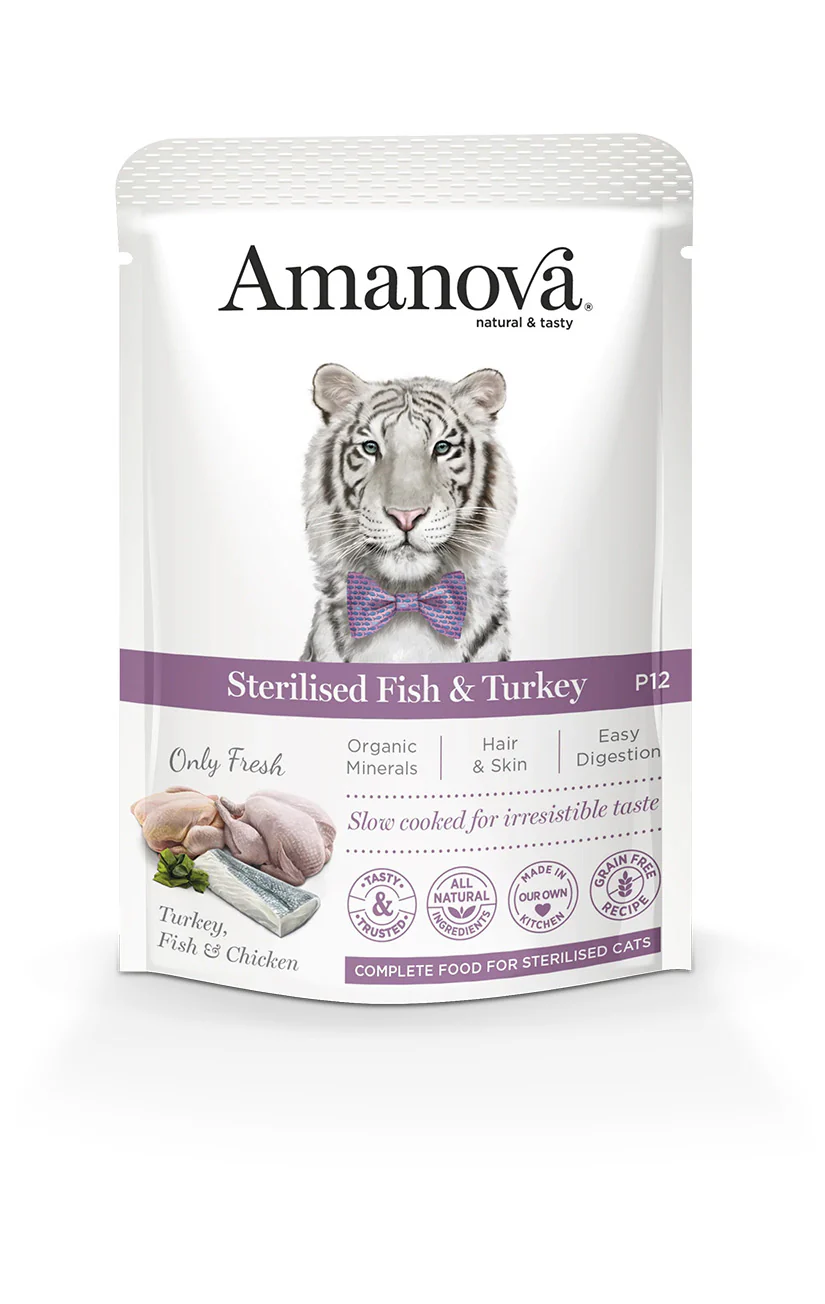 AmaNova Cat GF Pouch P12 Sterilised Fish & Turkey 85g