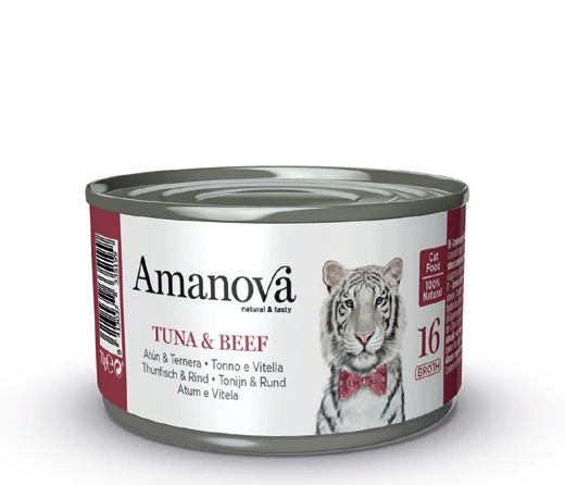 AmaNova Cat P16 Canned Tuna & Beef Brtoth 70g