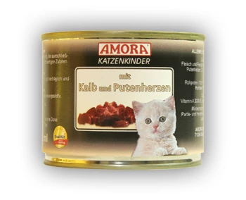 Amora Fleisch Pur Katzenkinder borjú és pulykaszív konzerv 200g