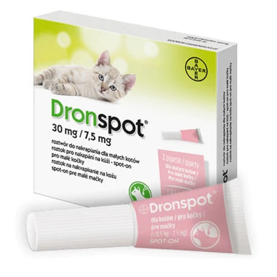 Dronspot féreghajtó spot-on kölyök és kistestű macskáknak 0,5-2,5kg 2x0,35ml