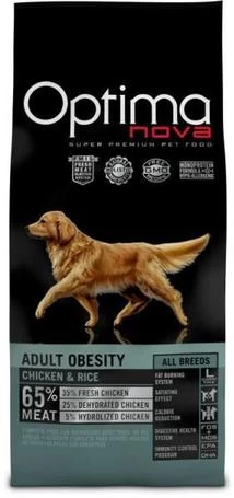 Visán Optimanova Dog Adult Obesity Chicken and Rice 12kg